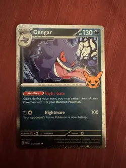 Pokemon TCG Gengar Trick or Trade Halloween Holo Promo Rare Card 057/091 NM+ - Image 1