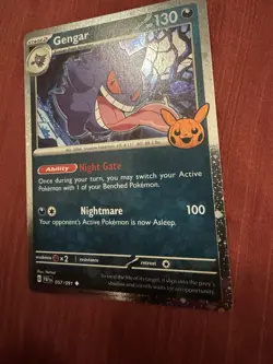 Pokemon TCG Gengar Trick or Trade Halloween Holo Promo Rare Card 057/091 NM+ - Image 2