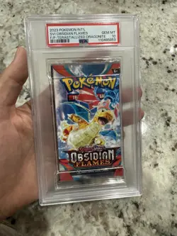 PSA 10 GEM MINT Obsidian Flames (Dragonite) SEALED Pokemon Card Booster Pack - Image 1