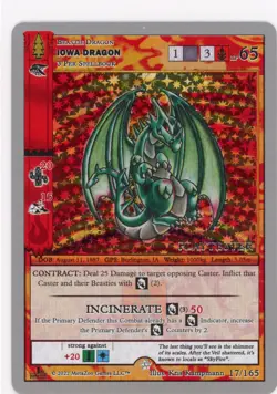 Iowa Dragon Silver Border Playtester Metazoo Wilderness Card HOLO - Image 1