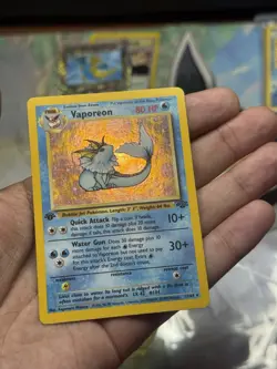 Pokemon TCG Vaporeon 1st Edition Holo Rare Card 12/64 Jungle 1999 MP/HP - Image 5