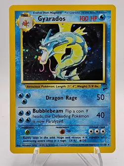Pokemon TCG Gyarados Base Set 2 Holo Unlimited Rare Card 7/130 LP Condition - Image 1