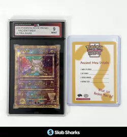 2000 Pokemon Movie Promo Details Card & Ancient Mew Ultra Rare KSA 9 Mint - Image 1