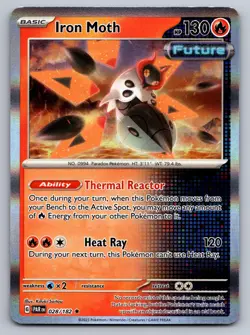Iron Moth 028/182 Rare Paradox Rift Pokemon Reverse Holo Near Mint - Image 1