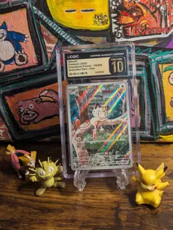 Pokemon 🌳 Meowth 106 Illustration Rare Phantasmal Flames 🏫 CGC 10 Pristine ✨ - Image 1