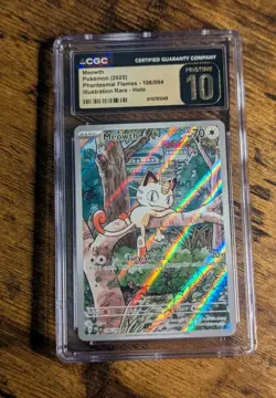 Pokemon 🌳 Meowth 106 Illustration Rare Phantasmal Flames 🏫 CGC 10 Pristine ✨ - Image 2