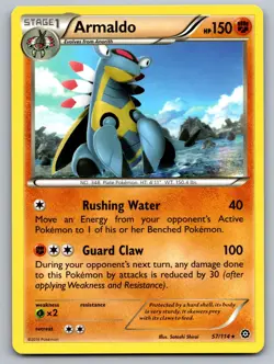 Armaldo 57/114 Rare Steam Siege Pokemon Lightly Played - Image 1