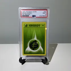 Pokemon Grass Energy 1st Edition Base Set Shadowless 099/102 PSA 9 1999 - Image 1