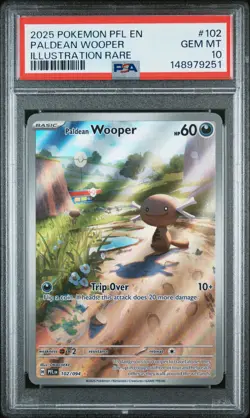 Paldean Wooper 102 Pokemon Pfl En-Phantasmal Flames PSA 10 - Image 1