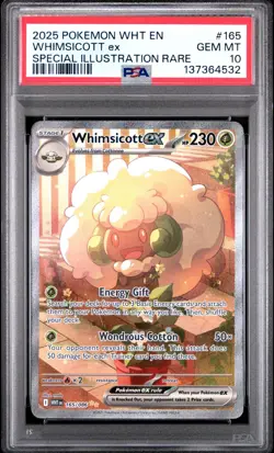PSA 10 WHIMSICOTT EX 165/086 SPECIAL ILLUSTRATION RARE WHITE FLARE POKEMON 🍃 - Image 1