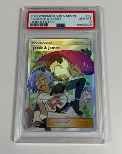Pokemon Sun & Moon Hidden Fates Jessie & James 68/68 Full Art PSA 10 - Image 1