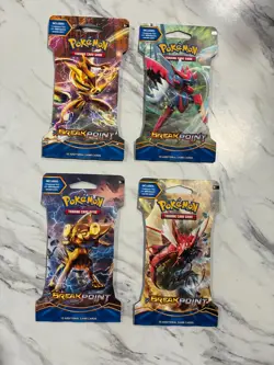Pokemon XY Breakpoint Sleeved Booster Pack Set Of 4 Brand New Sealed - Image 1