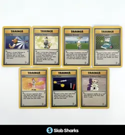 2000 Pokemon TCG Base Set 2 Trainer Cards Rare Lot of 7 - Image 1