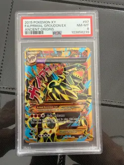 PSA 8 Primal Groudon EX Full Art 97/98 Ancient Origins NM-MT Pokemon - Image 1