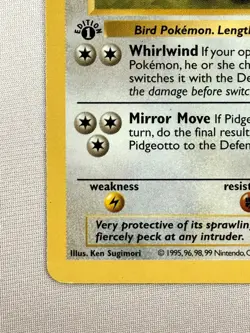 Pokemon TCG Pidgeotto Base Set Shadowless 22/102 Regular Rare 1st Ed WOTC - Image 4