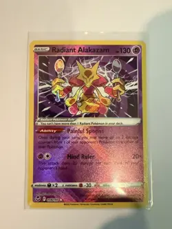 Pokemon TCG Radiant Alakazam Silver Tempest 059/195 Holo Radiant Rare - Image 1