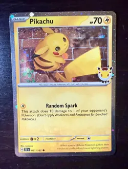 Pikachu 2026 Pokemon Day Stamp - 051/162 - Temporal Forces - Promo Cosmos Holo - Image 1