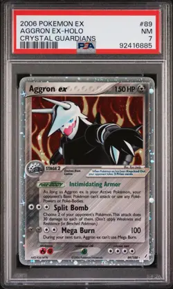 Pokemon Ex Crystal Guardians #89 Aggron Ex Holo PSA 7 - Image 1