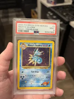 2000 Pokemon Misty’s Seadra – Prerelease (Gym Heroes) | PSA 9 Mint - Image 1