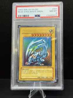 2002 Yu-Gi-Oh PSA 8 Blue-Eyes White Dragon SDK-001 Starter Deck: Kaiba - Image 1