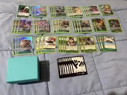 One Piece TCG Green Mihawk OP14 Deck With Dragon Sleeves, Don!!, and Deck box - Image 1