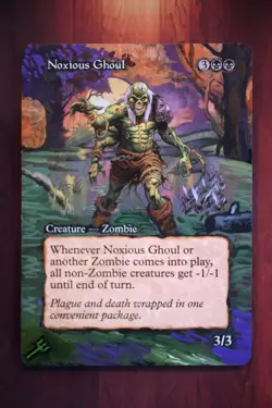 Noxious Ghoul *Magic Altered Hand Painted Extended Borderless Art* MTG by Erich - Image 1