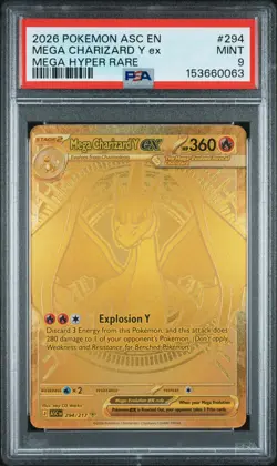 2026 POKEMON ASC EN-ASCENDED HEROES MEGA HYPER RARE MEGA CHARIZARD Y EX PSA 9 - Image 1