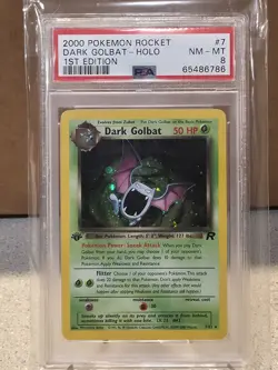 2000 POKEMON TEAM ROCKET #7 DARK GOLBAT 1ST EDITION HOLO PSA 8 - Image 1
