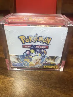 Pokemon TCG Surging Sparks Booster Box W/ Acrylic Case SEALED - Image 1