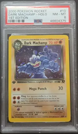 POKEMON DARK MACHAMP 2000 ROCKET #10 HOLO 1ST EDITION PSA 8 - Image 1
