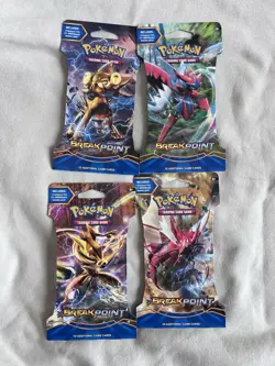 Pokemon XY Breakpoint Sleeved Booster Pack Set Of 4 Brand New Sealed - Image 1