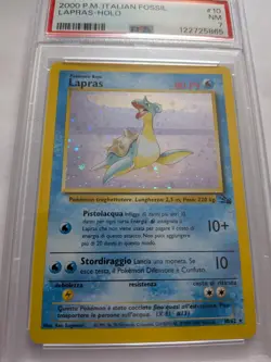 PSA 7 NM Lapras HOLO ITALIAN Pokemon Fossil WOTC 2000 7 Swirl! - Image 3