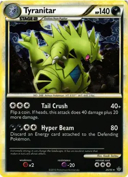 Pokemon TCG Tyranitar 26/95 Holo HGSS Rare LP - Image 1