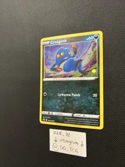 Pokemon Lost Origin Promo - Croagunk - SWSH245 - Black Star Promo - NM/M - Image 3
