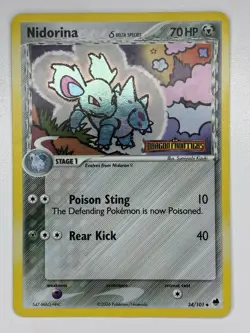 Pokemon TCG Nidorina (Delta Species) 34/101 Dragon Frontiers Reverse Holo - Image 1