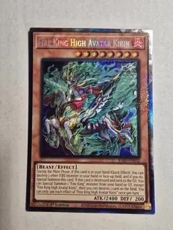 Yugioh! 1x Fire King High Avatar Kirin RA05-EN032 Collector's Rare 1st Ed NM - Image 1