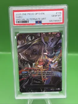 Sabo OP13 #118 SP Special Alt Art PSA 10 Gem Mint One Piece Card EN - Image 1
