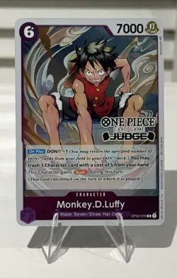 Monkey D. Luffy JUDGE PROMO FOIL OP03-070 ONE PIECE TCG NM - Image 1