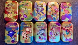 Pokemon 151 Mini Tins Complete Set (10) Coin + Art Card - EMPTY WITH NO PACKS - Image 1