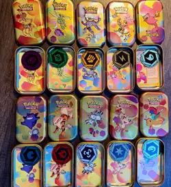 Pokemon 151 Mini Tins Complete Set (10) Coin + Art Card - EMPTY WITH NO PACKS - Image 2