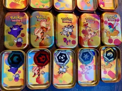 Pokemon 151 Mini Tins Complete Set (10) Coin + Art Card - EMPTY WITH NO PACKS - Image 3