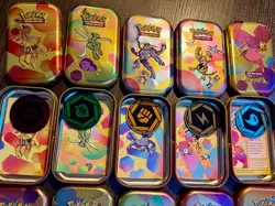 Pokemon 151 Mini Tins Complete Set (10) Coin + Art Card - EMPTY WITH NO PACKS - Image 4