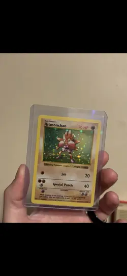 🔥 Shadowless Hitmonchan Holo Base Set – LP (Light Play) – Vintage Pokemon Card - Image 1