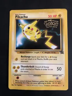 Pokemon Card Pikachu THE FIRST MOVIE PROMO #4 New - Image 1