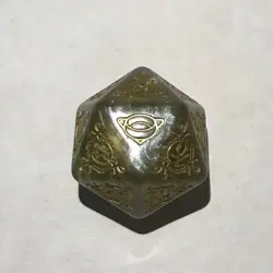 Lord of the Rings MTG Bundle Oversized Green Gold Spindown Dice D20 - Image 1
