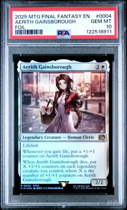 Aerith Gainsborough - Final Fantasy MTG Magic Rare Foil #0004 PSA 10 GEM MINT - Image 1