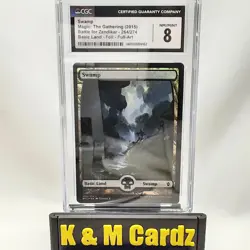 MTG - Battle for Zendikar - Swamp - Foil - Full Art- Graded - CGC 8 - Image 1