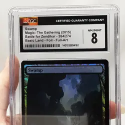 MTG - Battle for Zendikar - Swamp - Foil - Full Art- Graded - CGC 8 - Image 3