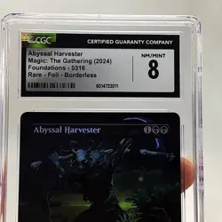 MTG - Foundations - Abyssal Harvester - Foil - Borderless - Graded CGC 8.0 - Image 3