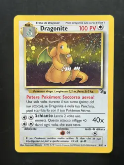 1999 Pokemon Dragonite Fossil Italian Holo Rare 4/62 LP - Image 1